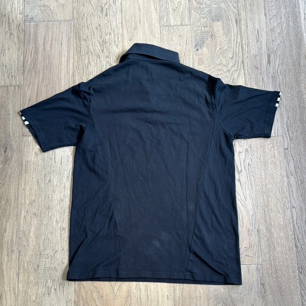 Adidas Black Polo Shirt with Iconic Stripes DC United Size Medium - Picture 9 of 9